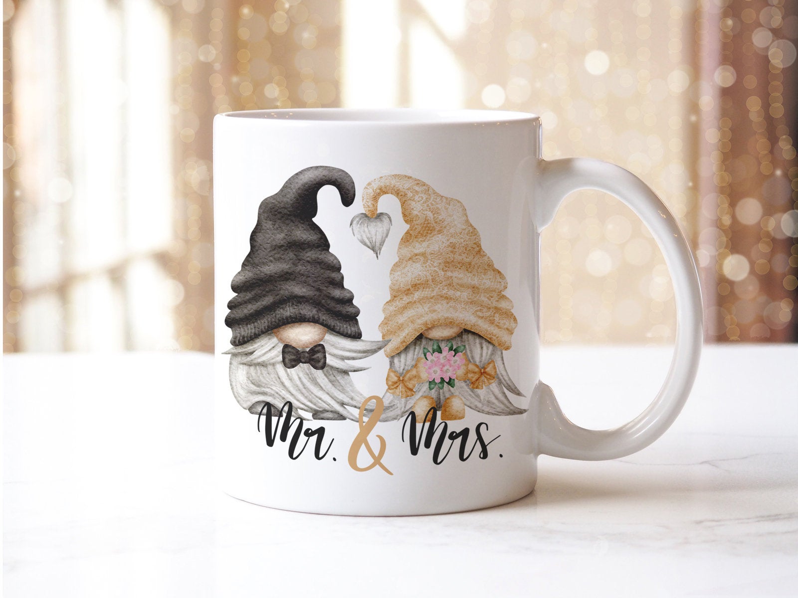 Wichteltasse Mr. & Mrs. Kaffeebecher mit Motiv Geschenk zur Hochzeit - Tachinedas Kreativshop