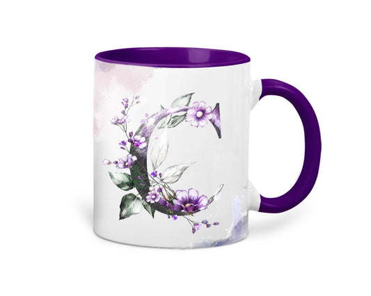 Personalisierte Tasse mit Buchstabe Initialen Wunschname Monogramm - Tachinedas Kreativshop