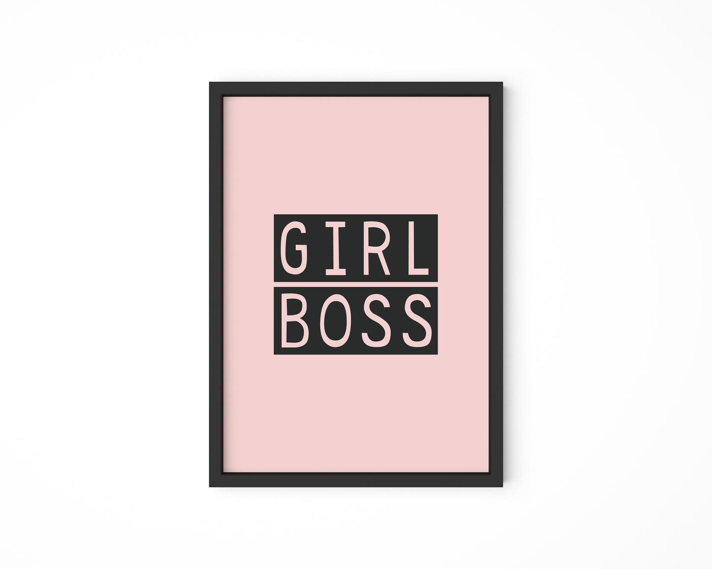 Poster Girl Boss Poster Kunstdruck Wallart mit Text Pink