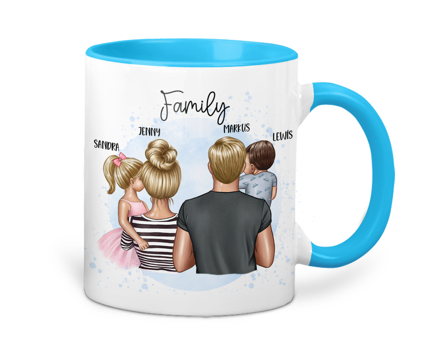 Personalisierte Tasse Familie Mama Papa Kind Mutter Vater Tochter Sohn